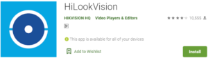 Logo et image du playstore de l'application HilookVision Tunisie